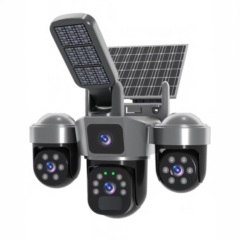 ql19 solarna kamera video nadzor 4 leće 6mp